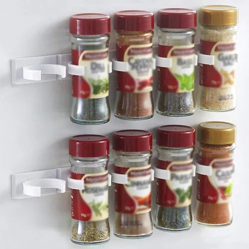 1/2/4pcs, Spice Clip Strips, Wall Mounted Kitchen Spice Jar Rack, Spice Gripper Clip, Seasoning Jar Storage Holder, Organizer Rack, Seasoning Jar Storage Holder, Bottles Clip, Kitchen Tools