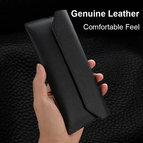 Genuine Leather Magnetic Pouch Case For Samsung Galaxy Z Fold 4