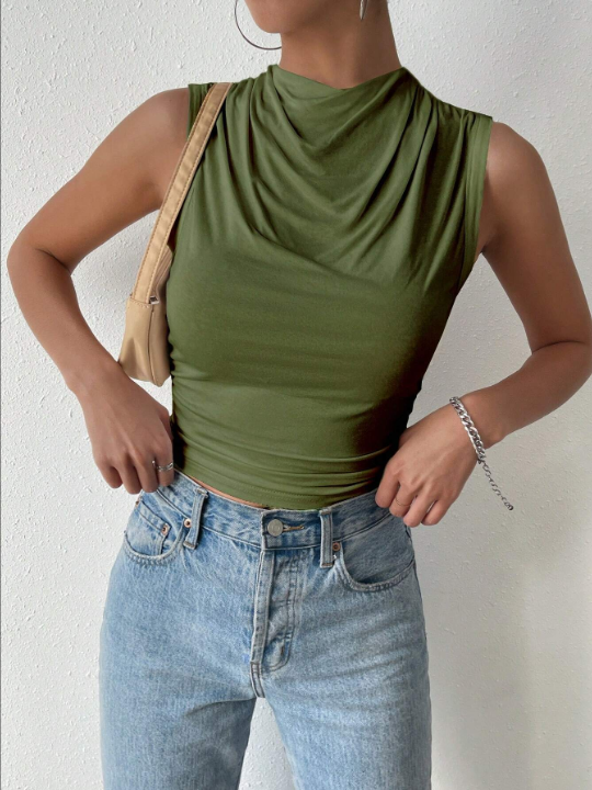 Privé St Patrick Solid Ruched Tank Top