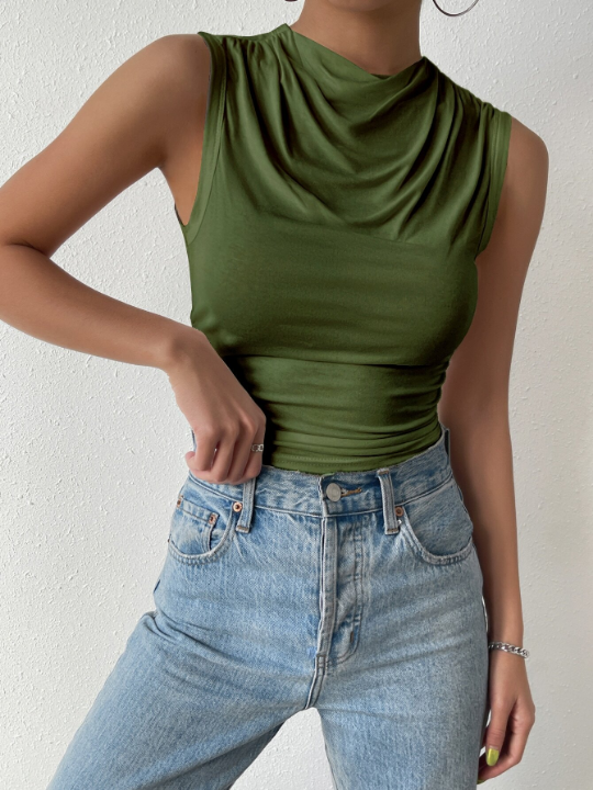 Privé St Patrick Solid Ruched Tank Top