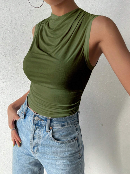 Privé St Patrick Solid Ruched Tank Top