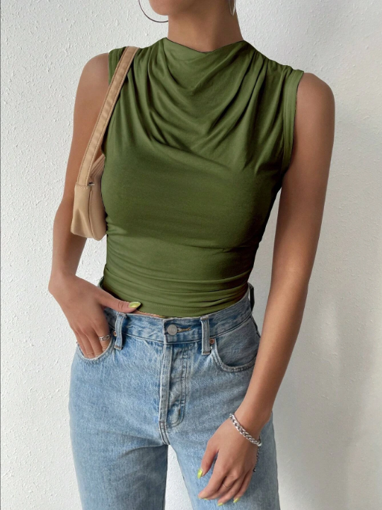 Privé St Patrick Solid Ruched Tank Top