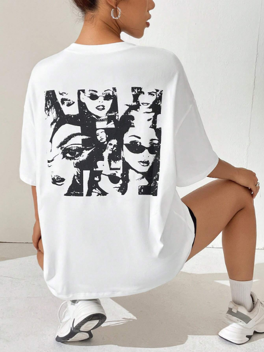 EZwear Figure Graphic Drop Shoulder Tee