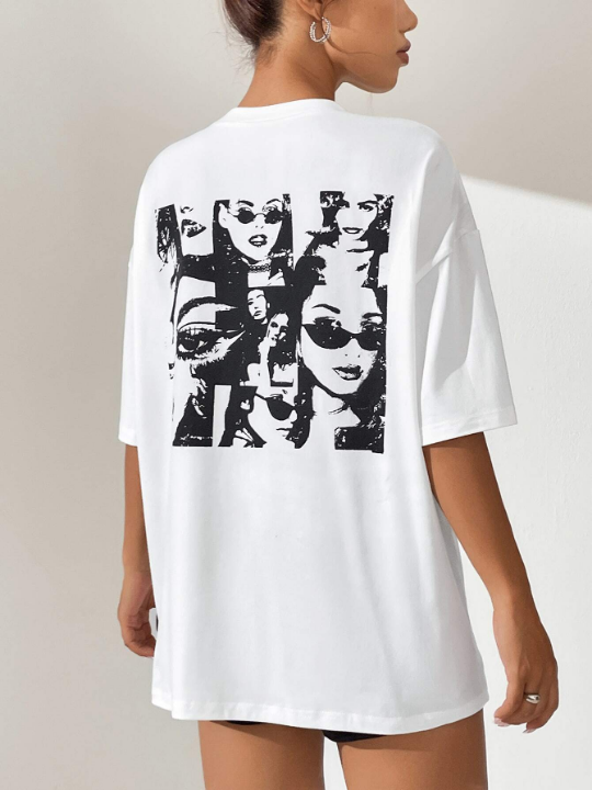 EZwear Figure Graphic Drop Shoulder Tee