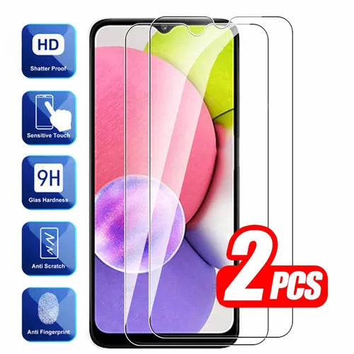 2pcs Clear Protective Glass For Samsung Galaxy A13 A14 A34 A54 A33 A53 A73 A32 A52 A72 Full Cover Screen Protectors Transparent Film