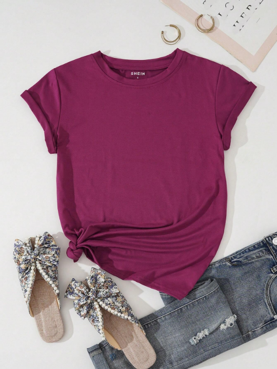 Essnce Solid Round Neck Tee