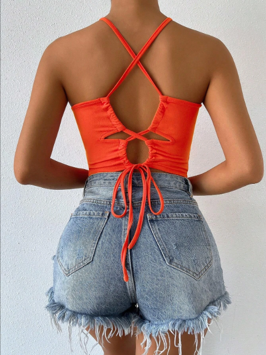 Essnce Criss Cross Backless Cami Top