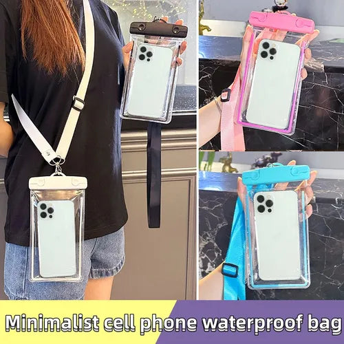 1pc Simple Cell Phone Waterproof Bag Crossbody Lanyard Universal Touch Screen Swim Dive Protective Cover For The Following 7.2 Size Cell Phone