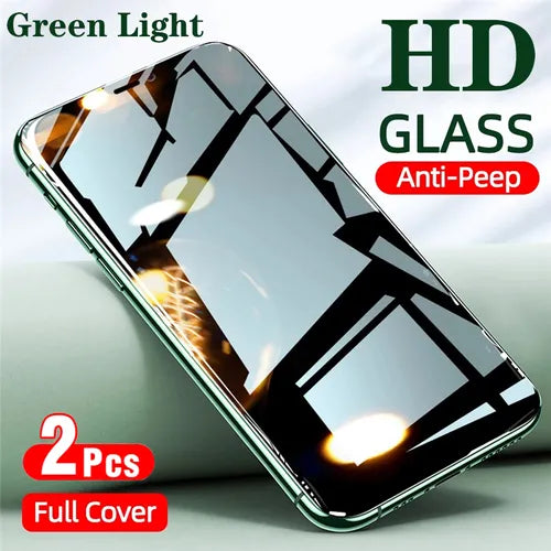 Anti-Peep Private Screen Protector For IPhone 14 13 12 Pro Max X XS MAX XR Anti-Spy Eye Protective Green Light Tempered Glass For IPhone 13 Pro 12 14 Plus Glass