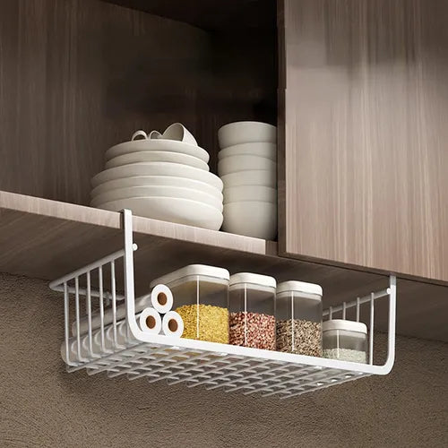 1pc, Under Shelf Basket, Under Cabinet Organizer, Easy To Install And Use Versatile Metal Pantry Organizer Add Storage To Kitchen Cabinet Pantry Cupboards And Shelves