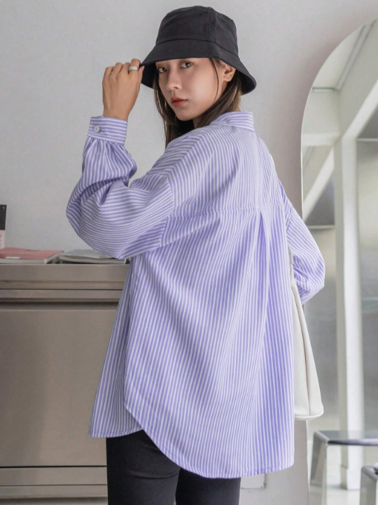 DAZY Striped Print Drop Shoulder Shirt