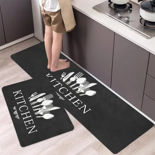 1pc, Soft Thickened Kitchen Mat, Non-slip Oil-proof Floor Mat, Waterproof Runner Rug, Dirt-resistant Floor Mat, Machine Washable, Entrance Doormat, Kitchen Living Room Laundry Bathroom Water-absorbing Floor Mat Set, Room Decor