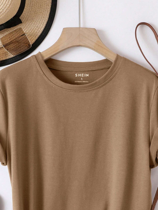 Essnce Solid Round Neck Tee