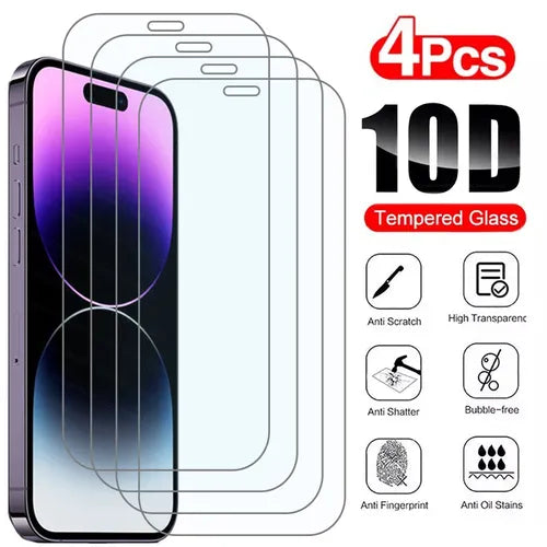 4pcs Tempered Glass For IPhone 13 12 11 Pro Max Mini Screen Protector For IPhone 14 Pro 7 8 6 6S Plus SE 2020 X XR Xs Max Glass