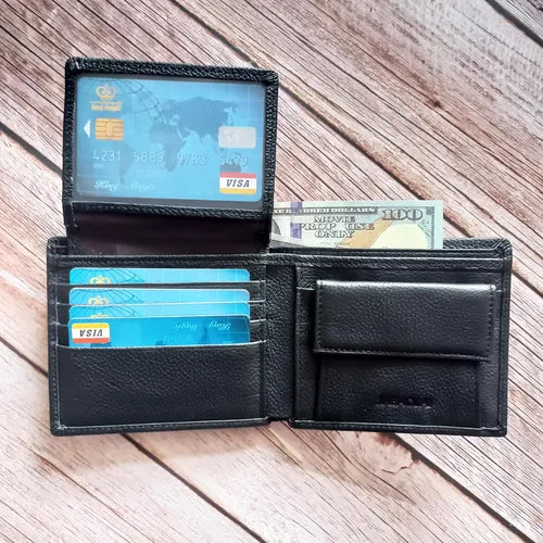 Fashion Men Short Leather Wallet Card Holder With Coin Pocket