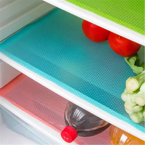 4pcs, Refrigerator Mats, Abs Refrigerator Mats, Refrigerator Shelf Liner, Waterproof Drawer Table Placemats, Waterproof Fridge Pads, Kitchen Accessaries, Kitchen Tools