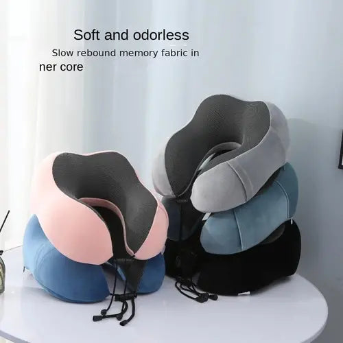 1pc Slow Rebound Travel Pillow, U-shaped Headrest Neck Support Pillow, Nap Pillow Travel Airplane Pillow Cartoon Memory  U-shaped Pillow For Office Trian Airplane