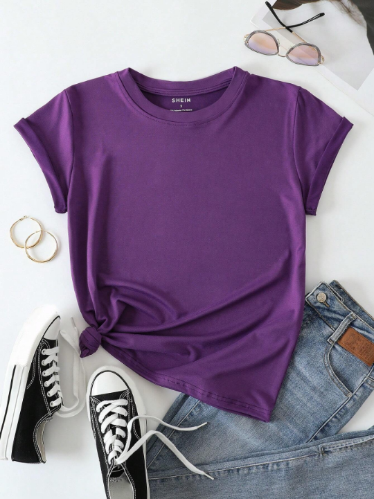 Essnce Solid Round Neck Tee