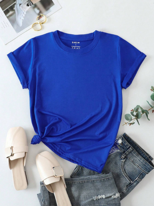 Essnce Solid Round Neck Tee