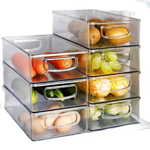 1pc, Plastic Refrigerator Food Storage Containers, Bins Thicker, Fridge Freezer Vegetable Fruit Meat Fresh Box Organizer, Easy To Use, Creative And Cheap, Kitchen Supplies, Kitchen Gadgets