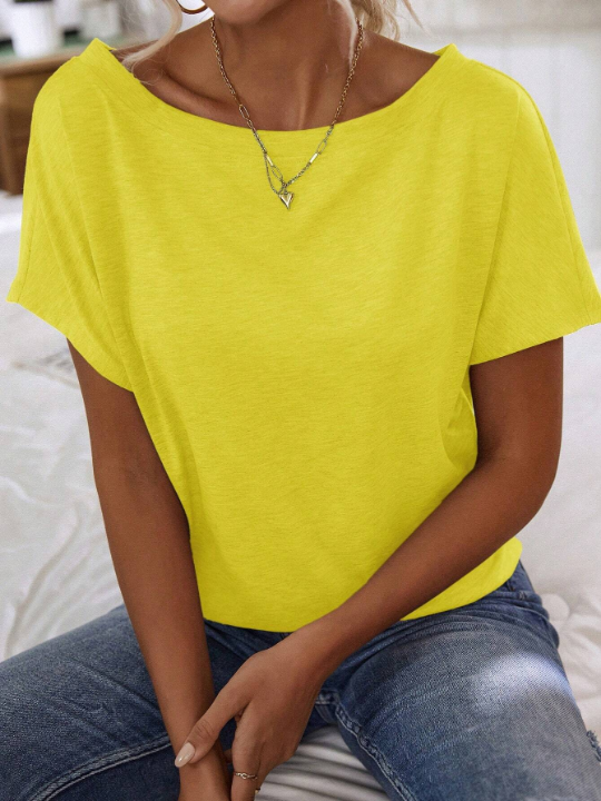 LUNE Solid Batwing Sleeve Tee