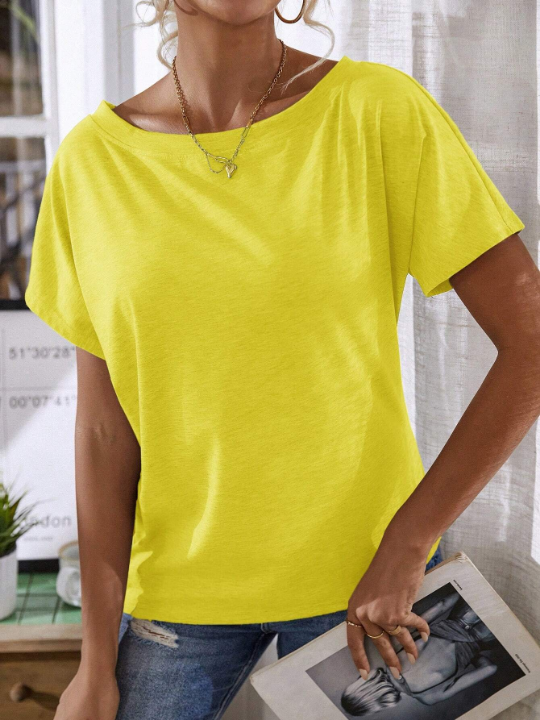 LUNE Solid Batwing Sleeve Tee