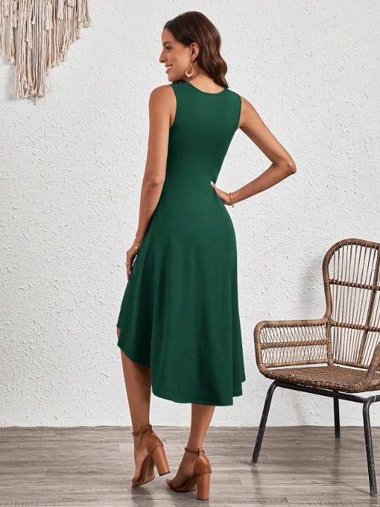 Clasi Ruched Front Solid Dress