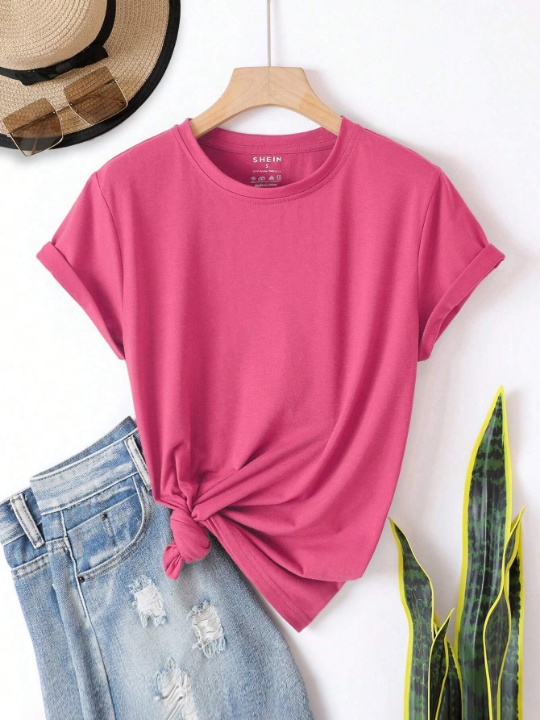 Essnce Solid Round Neck Tee