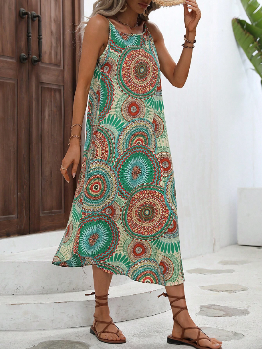 VCAY Allover Print Cami Dress