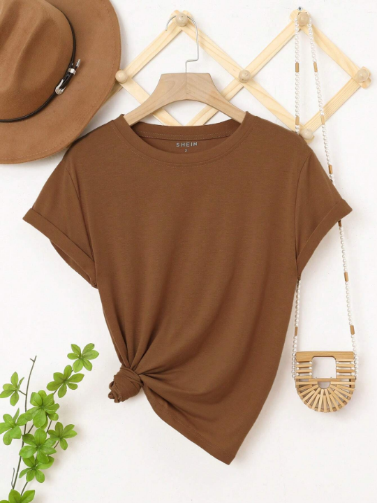 Essnce Solid Round Neck Tee