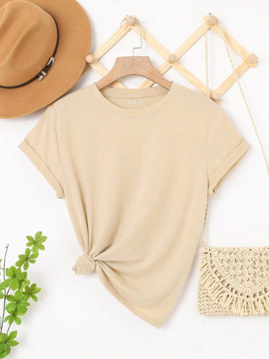 Essnce Solid Round Neck Tee