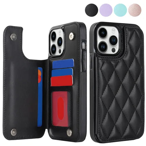 PU Leather Case For IPhone 14 13 12 11 Pro X XS Max XR 8 7 Plus SE 2020 2022 Wallet Card Slots Magnetic Stand Phone Cover