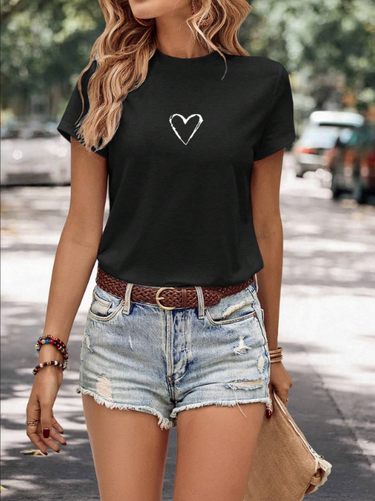 LUNE Heart Print Tee