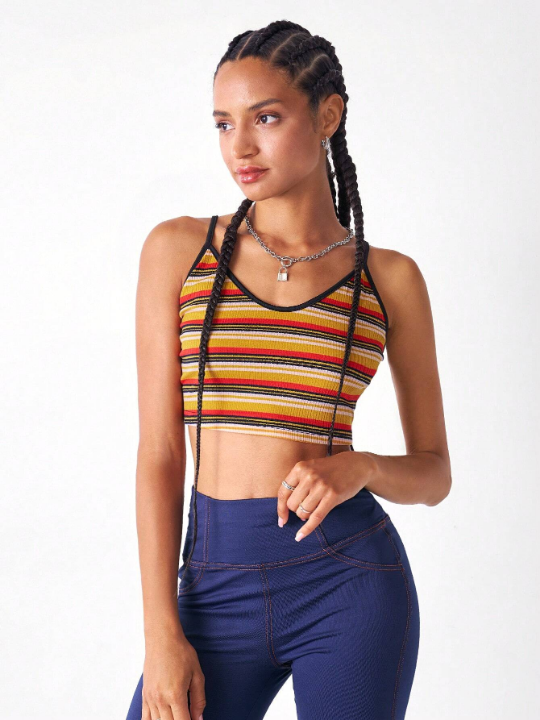 EZwear Striped Print Cami Top