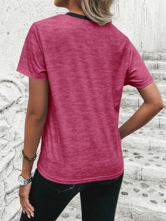 LUNE Striped Print Colorblock Tee