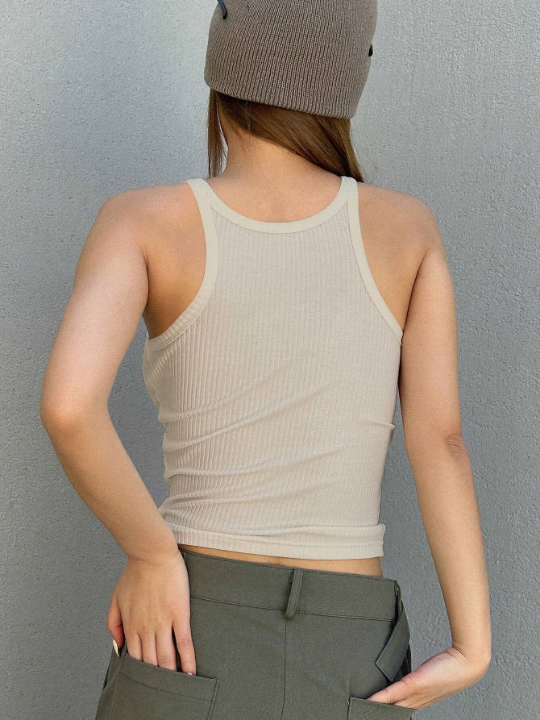 DAZY Solid Ribbed Knit Cami Top