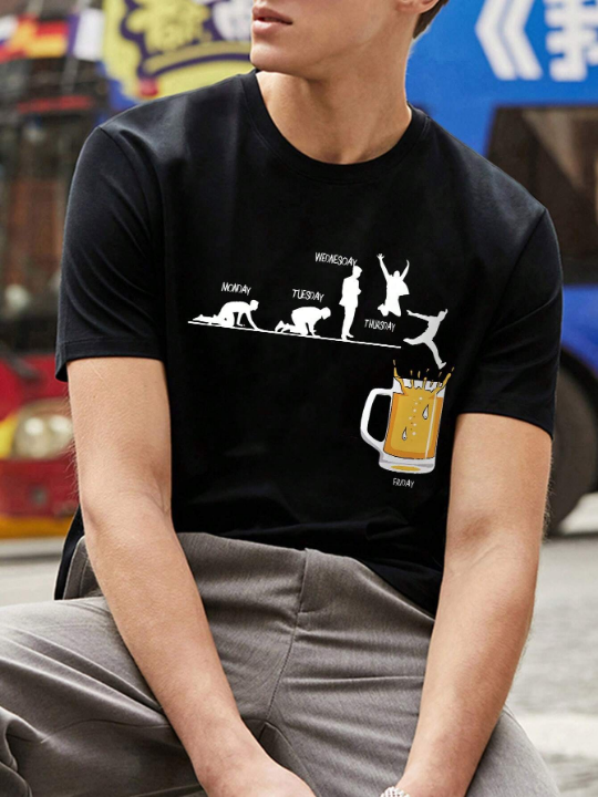 Men Cartoon Graphic Tee