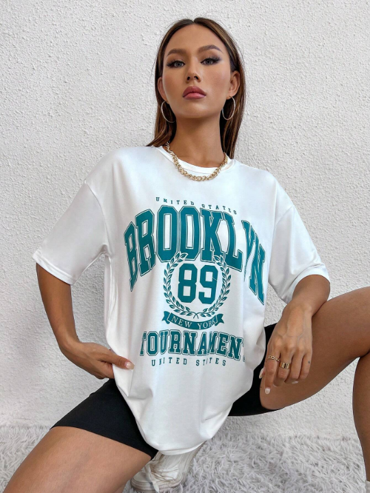 Letter Graphic Drop Shoulder Tee