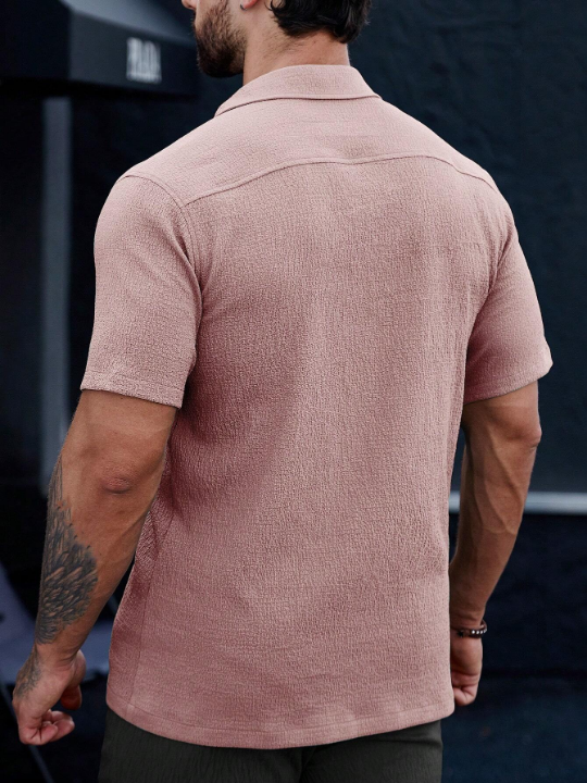 Manfinity Homme Men Flap Pocket Button Up Shirt