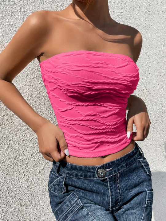 EZwear Solid Crop Tube Top