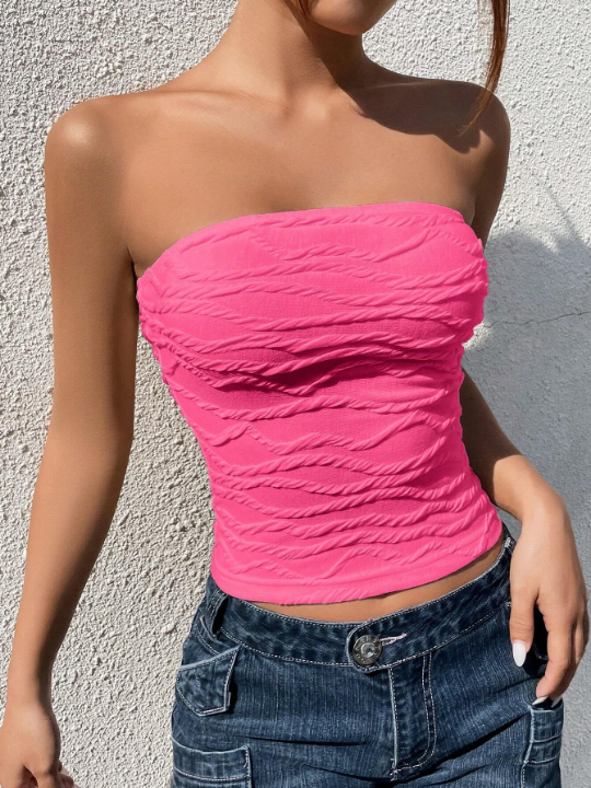 EZwear Solid Crop Tube Top