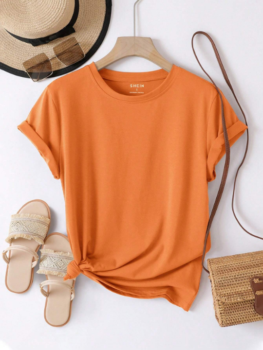 Essnce Solid Round Neck Tee