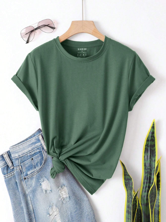 Essnce Solid Round Neck Tee