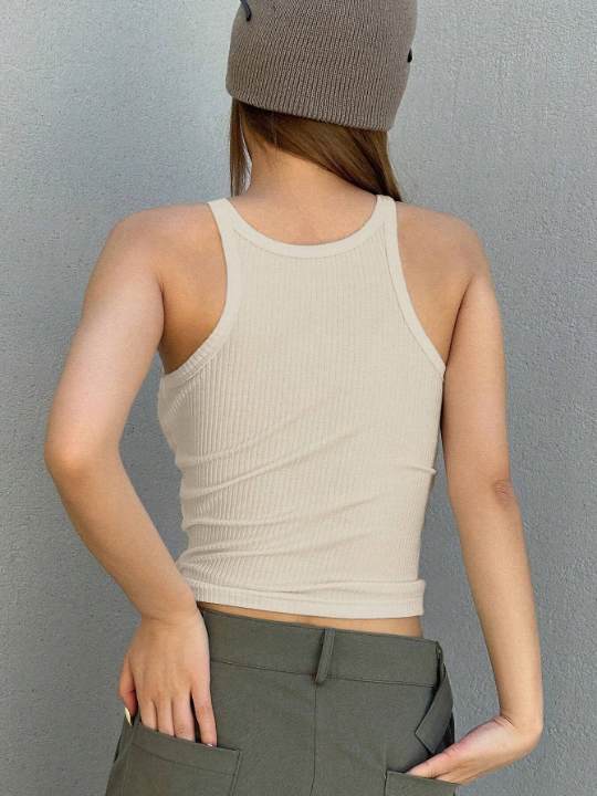 DAZY Solid Ribbed Knit Cami Top