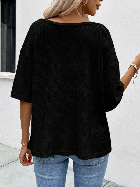 LUNE Solid Drop Shoulder Tee