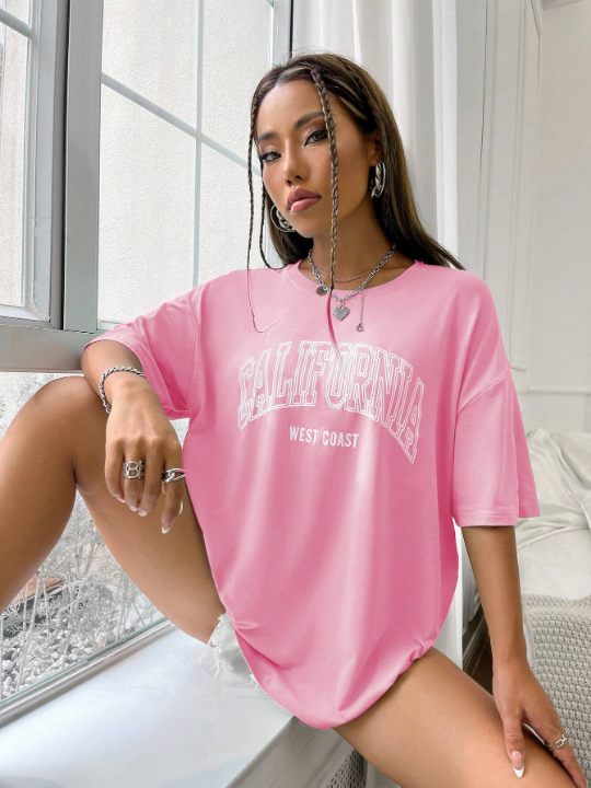 Letter Graphic Drop Shoulder Tee