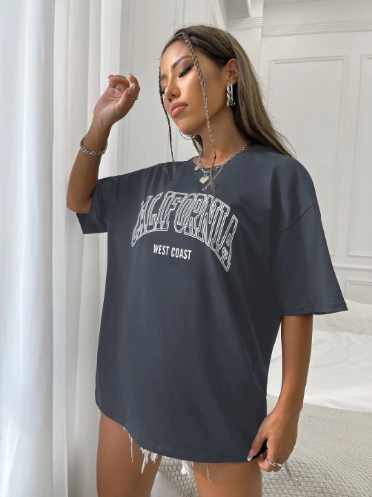 Letter Graphic Drop Shoulder Tee