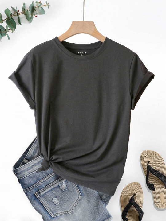 Essnce Solid Round Neck Tee