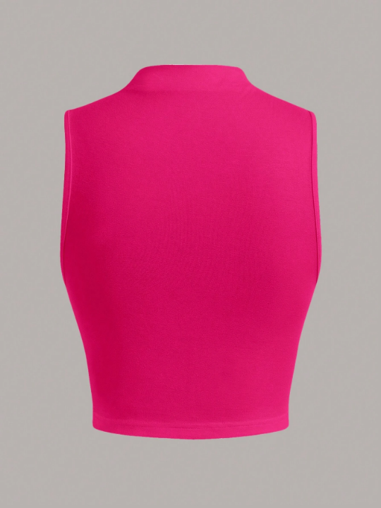 EZwear Mock Neck Ruched Tank Top