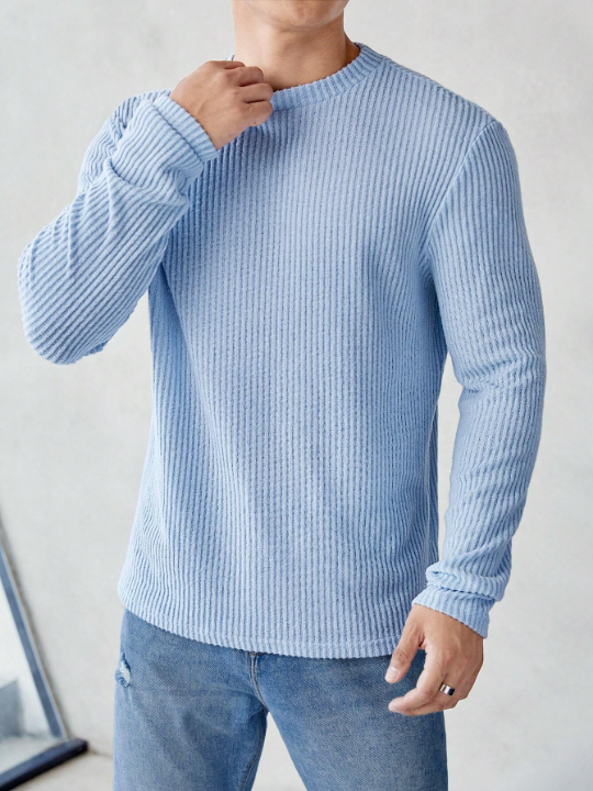 Manfinity Homme Men Solid Ribbed Knit Tee